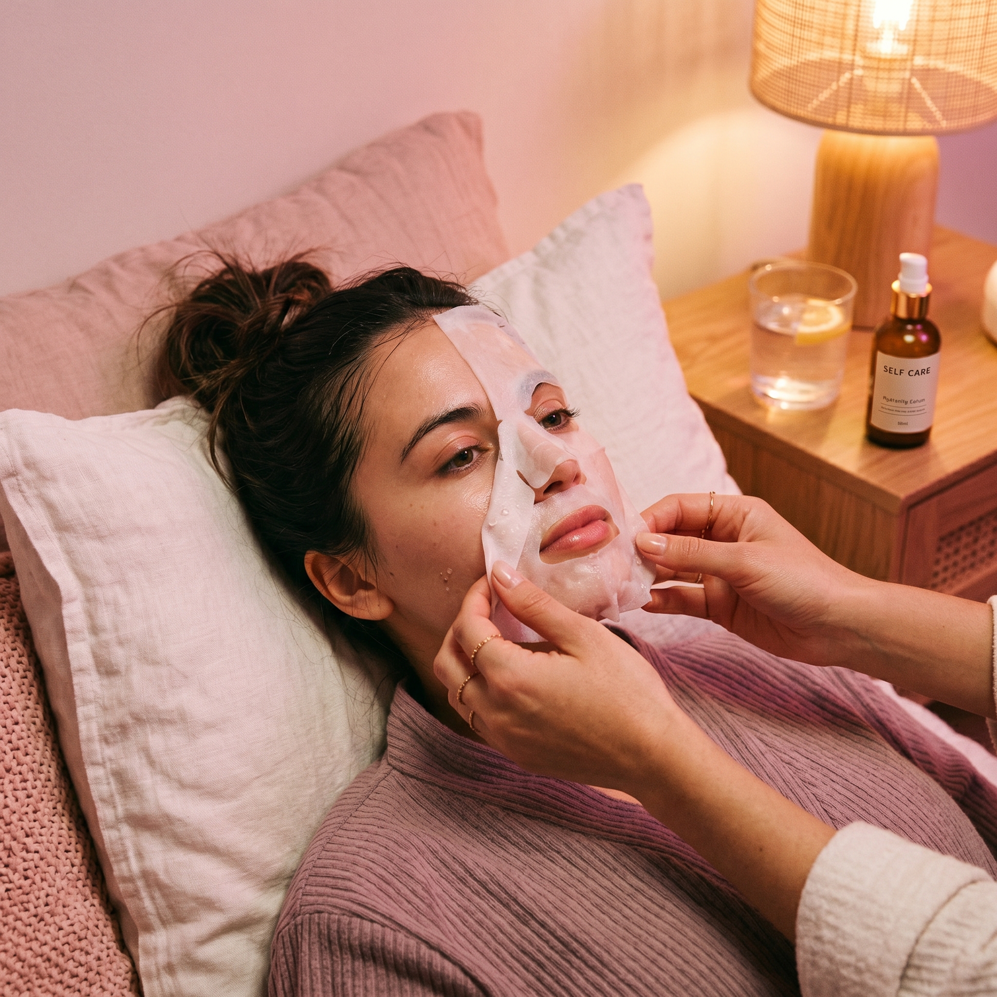 Sheet mask night routine